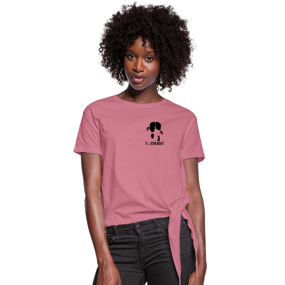 Women's Knotted T-Shirt - mauve
