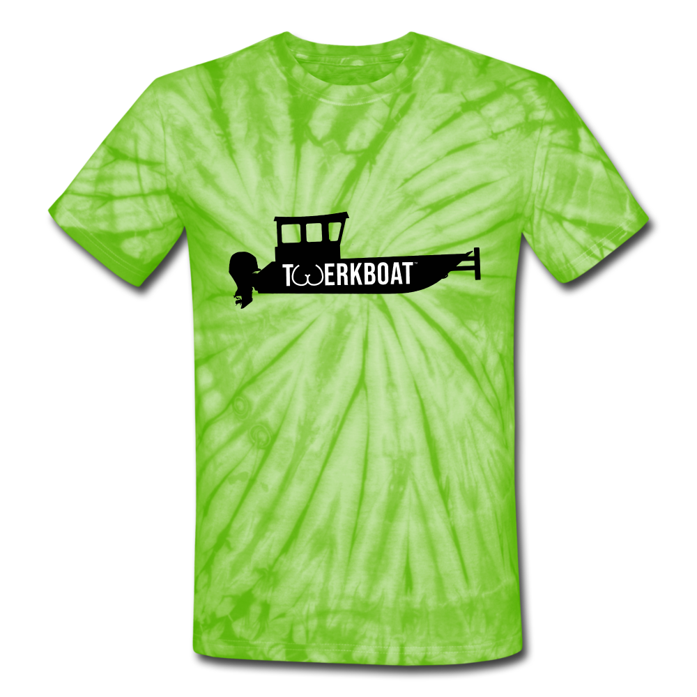 Unisex Tie Dye T-Shirt - spider lime green