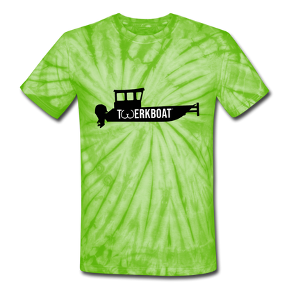 Unisex Tie Dye T-Shirt - spider lime green