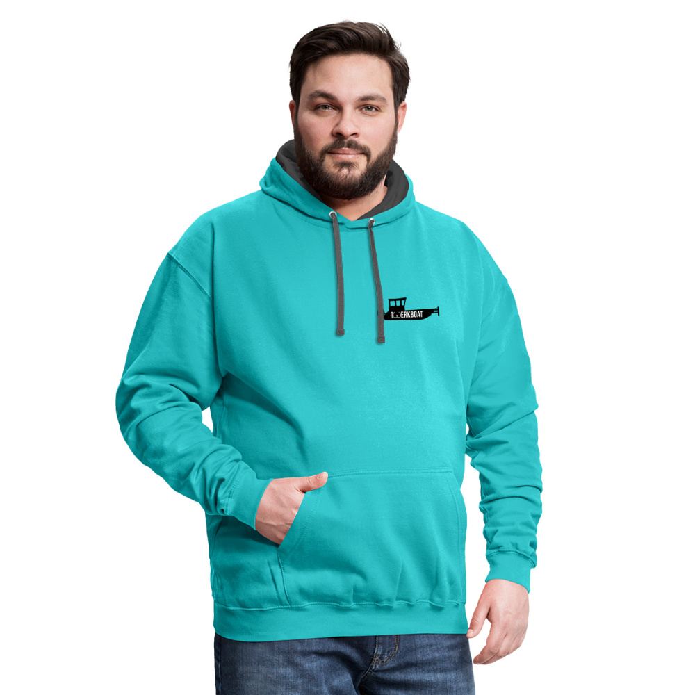 boat Hoodie - scuba blue/asphalt